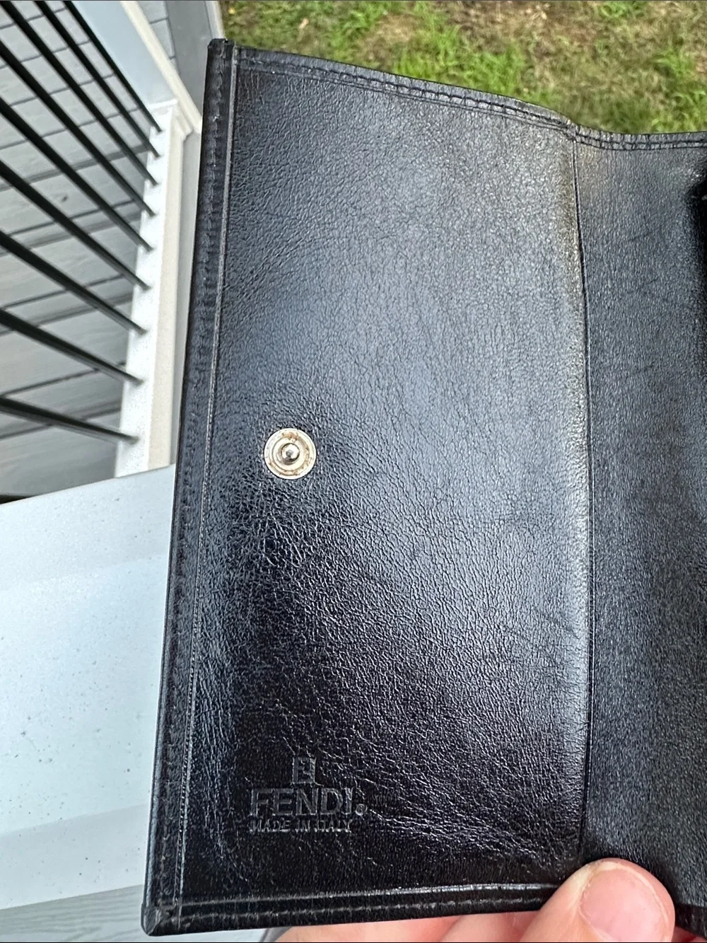 Fendi Black Tonal FF Jacquard Continental Wallet